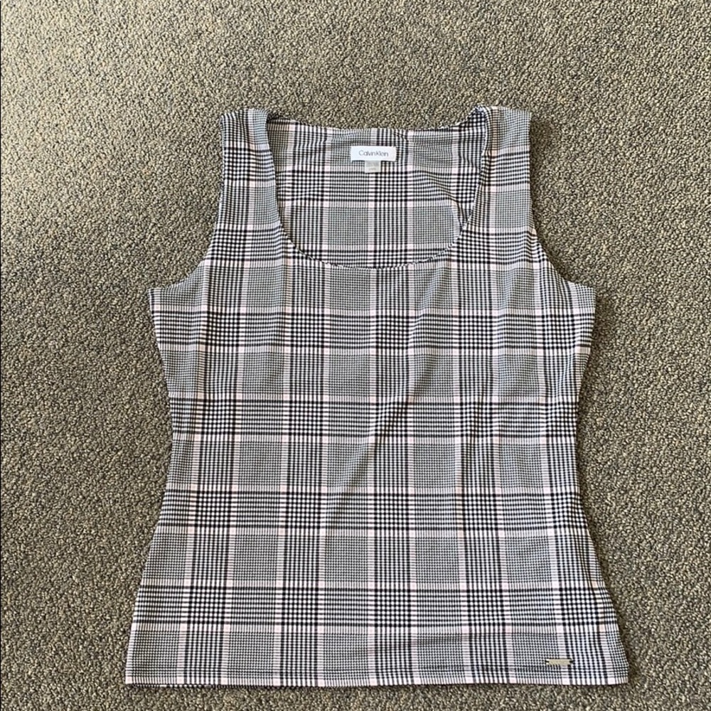 Calvin Klein businesswear plaid top size L